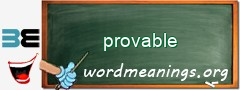 WordMeaning blackboard for provable